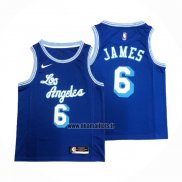 Maillot Los Angeles Lakers LeBron James NO 6 Hardwood Classic 2021-22 bleu